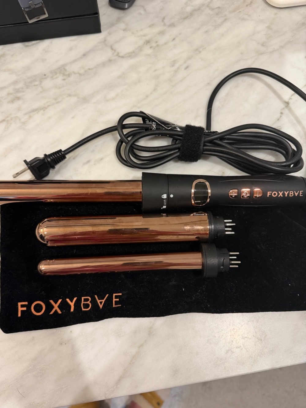 FOXYBAE Rose Gold Interchangeable Curling Wand - Women Hair Tools
